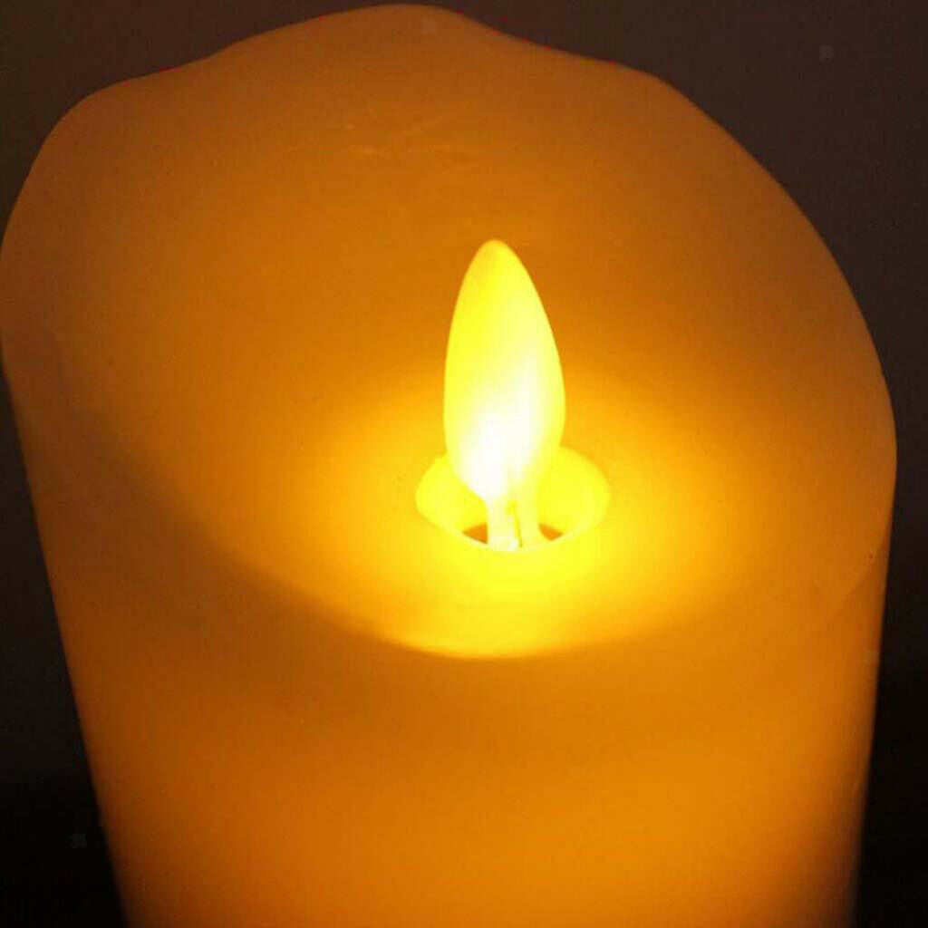 Flameless Candles, Real Wax Pillars LED Candle, Realistic Dancing LED Flames Tea