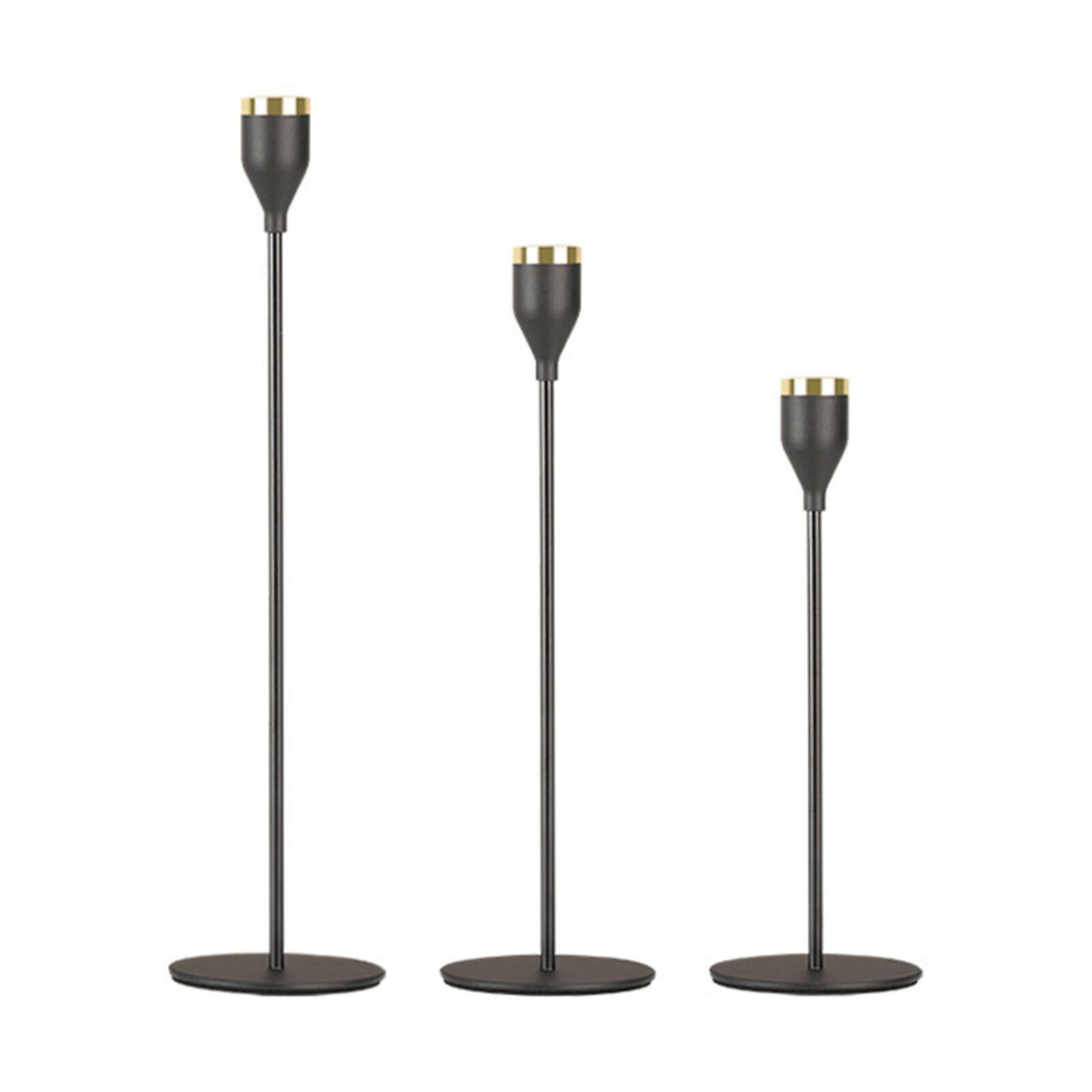 3x Metal Candle Holders Candlesticks Candelabra for Home Taper Pillar Candle