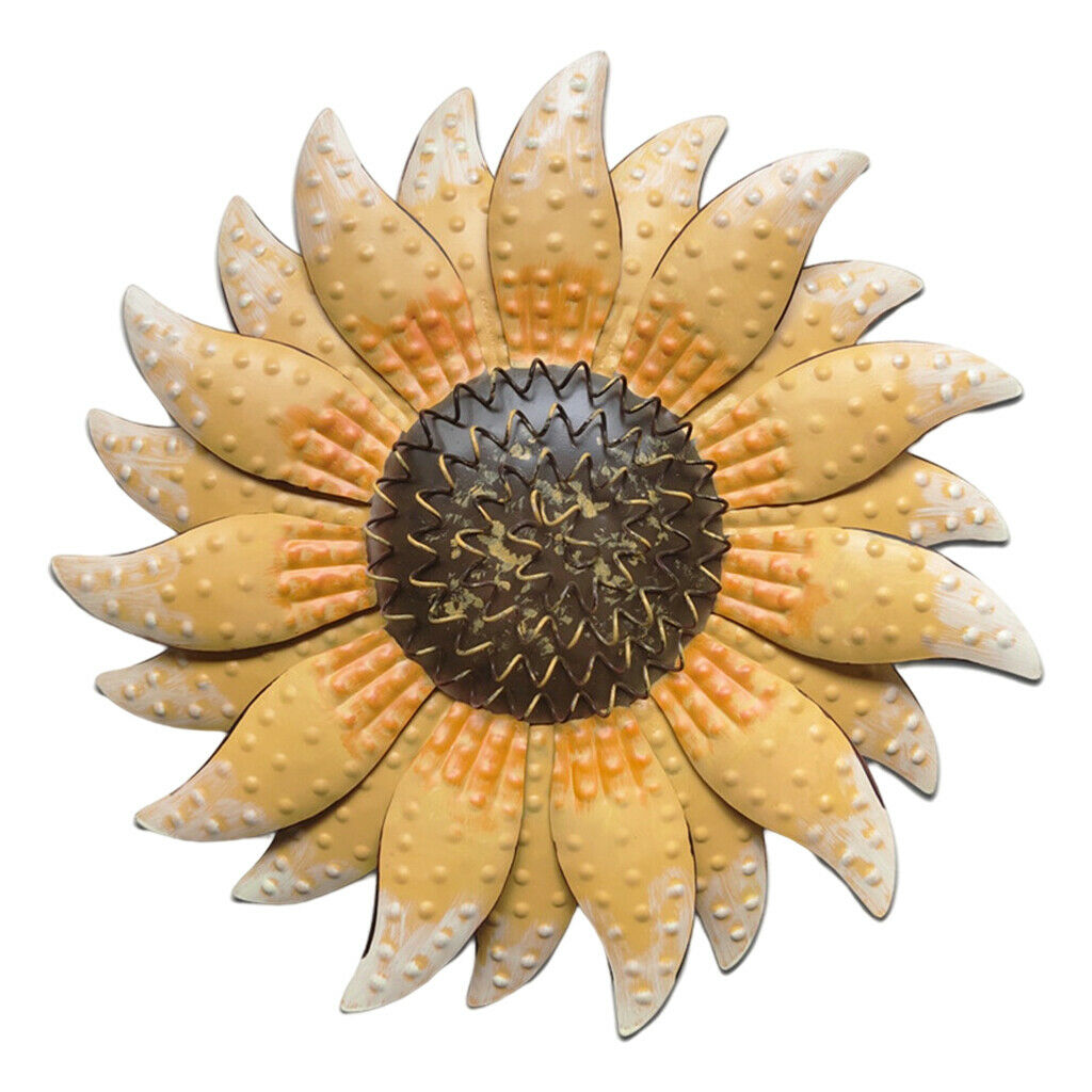 13 Inch Metal Sunflower Wall Art Decor Yard Porch Wall Hanging Sculpture