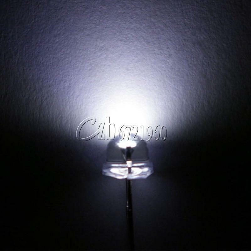 50PCS Straw Hat 5MM White LED Light Emitting Diode