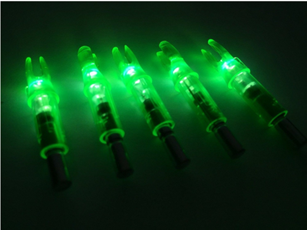 12PCS Green LED Lighted ID 6.2mm Arrow Nocks Compound Recurve Bow Archery Tails