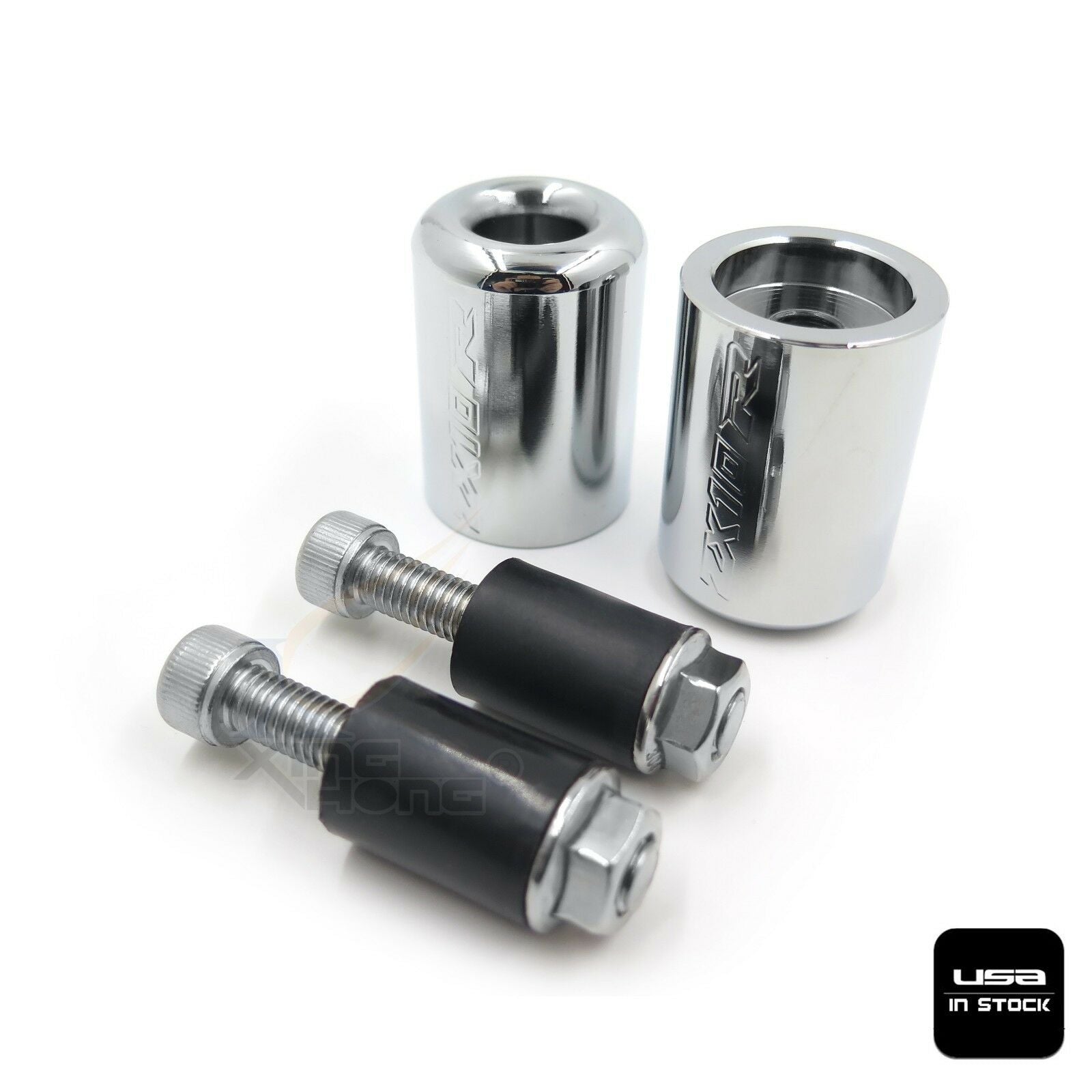 Chrome Bar End Slider Kit Rubber for Kawasaki Ninja ZX6R 95-12 ZX6RR 03-12