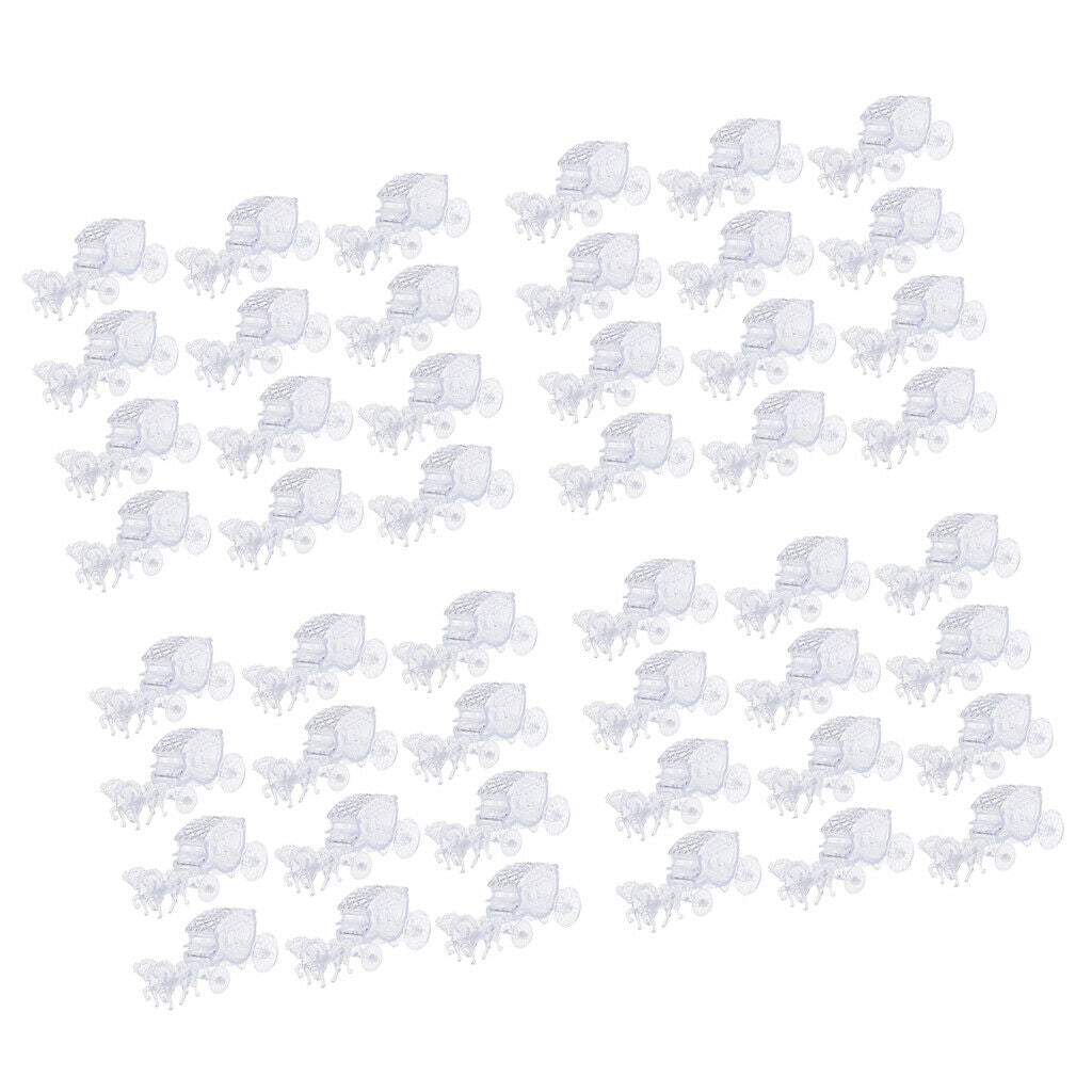 48pcs Clear Crystal Horse Carriage Candy Gift Boxes for Wedding Party Favor