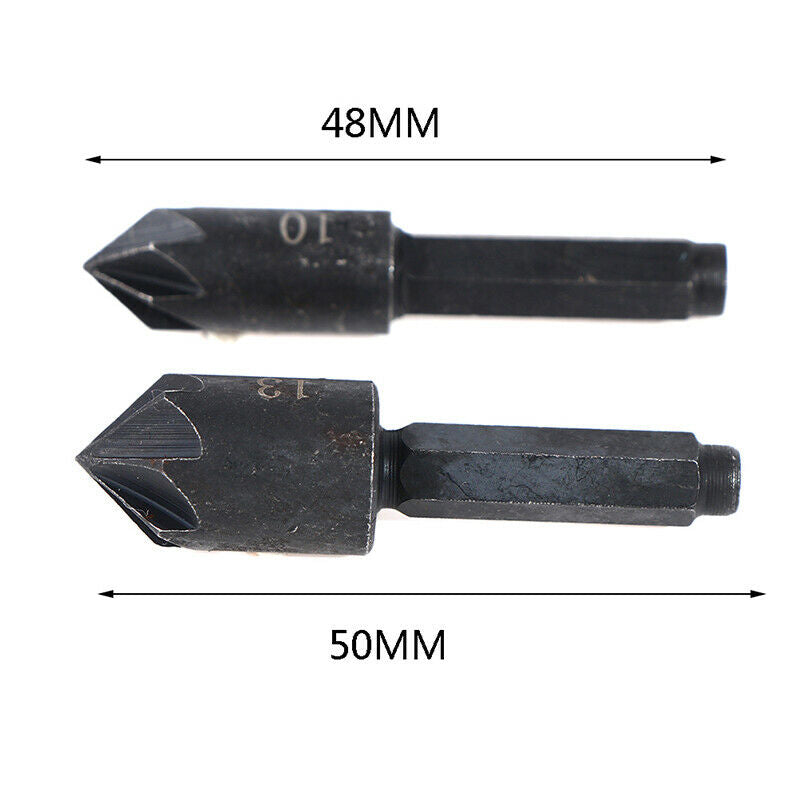 2PCS 7 Flute Sink Chamfer Cutter Countersink Drill Bit carbon steel 1/4 H.l8