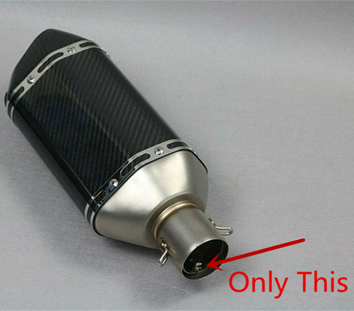 Front Mid End Catalyst Silencer for Motorcycle Exhaust Noise Eliminator +Wrench