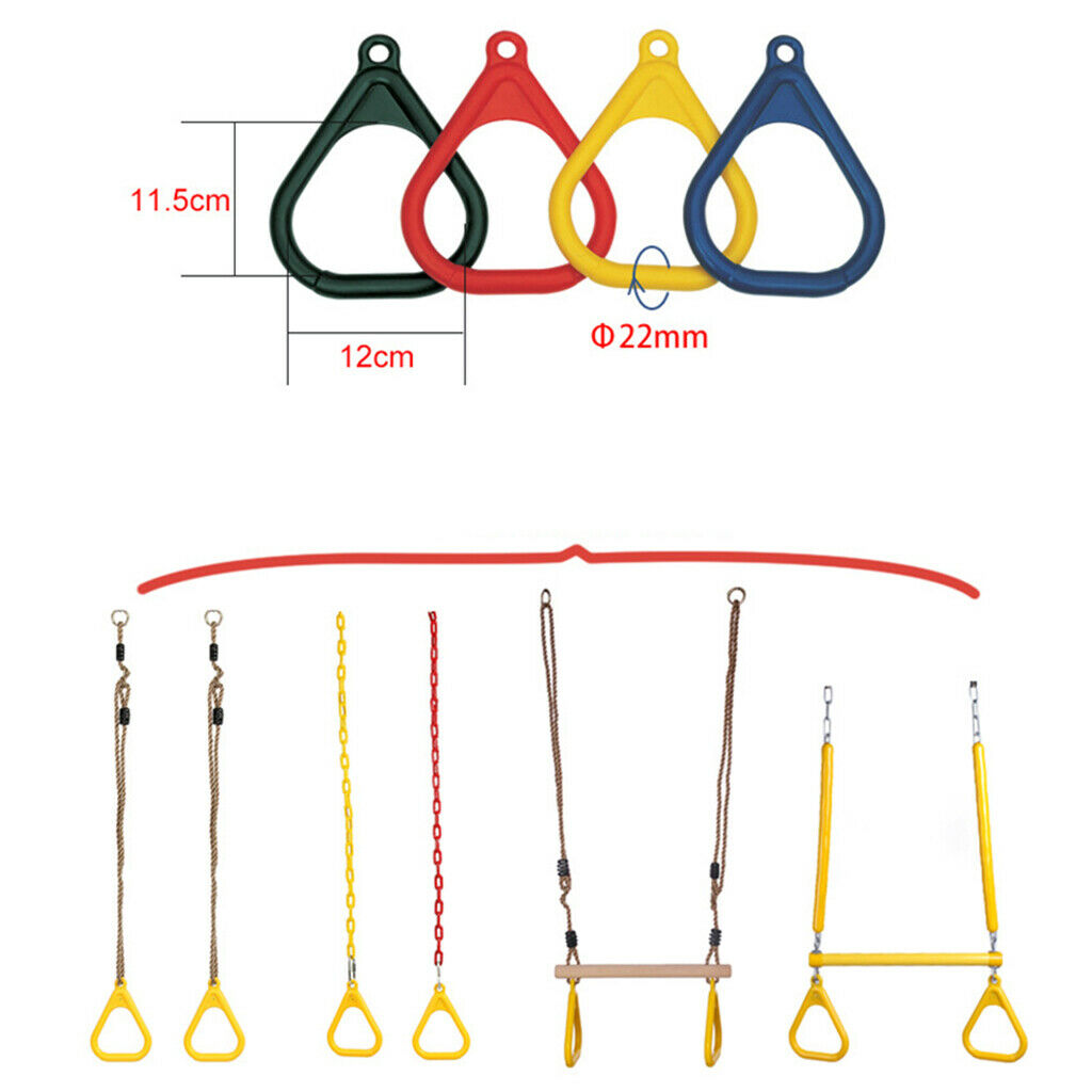 4x Gymnastic Rings Set Kids Children Garden Trapeze Swing Spare Parts Blue
