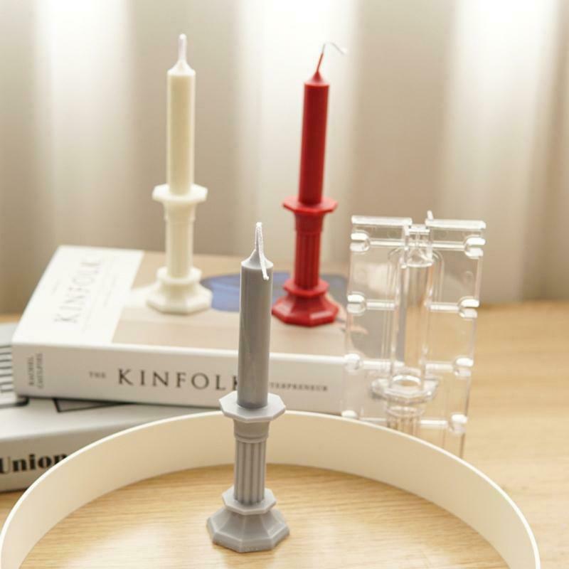 Plastic Candle Mold Octagonal Shape Scented Candle Candlestick Mould DIY Making