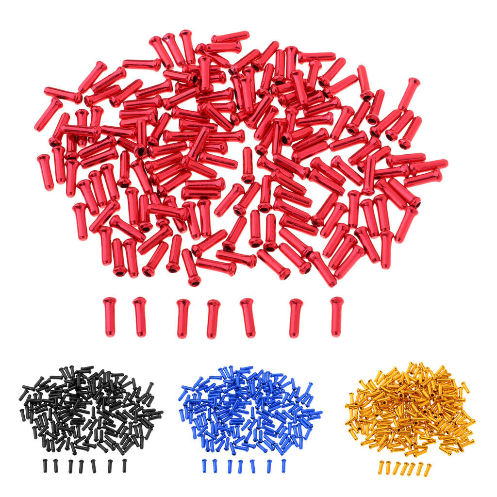500Pcs Bike Brake Cable End Tips Gear Inner Cable   Crimp Accessory Red