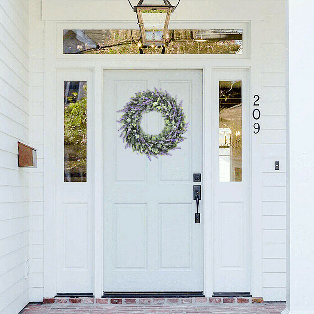 Artificial Wreaths Lavender Summer Purple Wreath Front Door Indoor Wall Decor UK