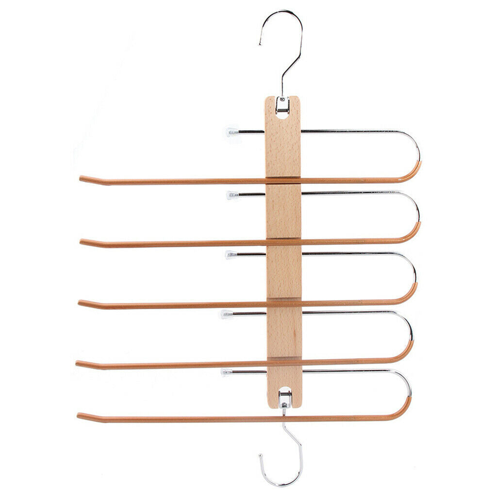 5 in 1 Pants Rack Space Saving Multi-Layer 2 Uses Wardrobe Organizer Racks