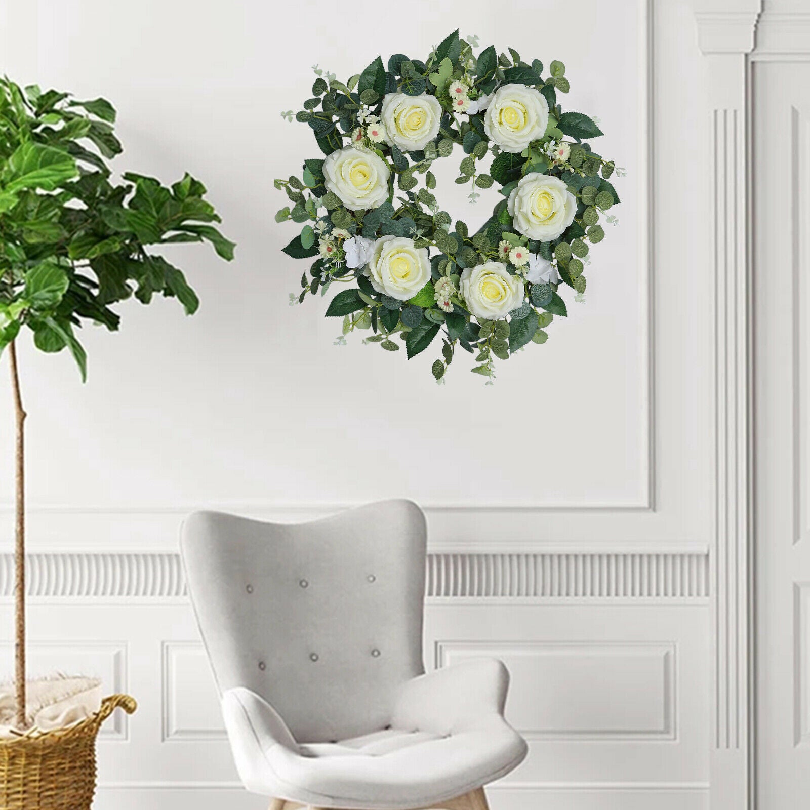 22 inch Artificial Flower Wall Door Hanging Wreath
