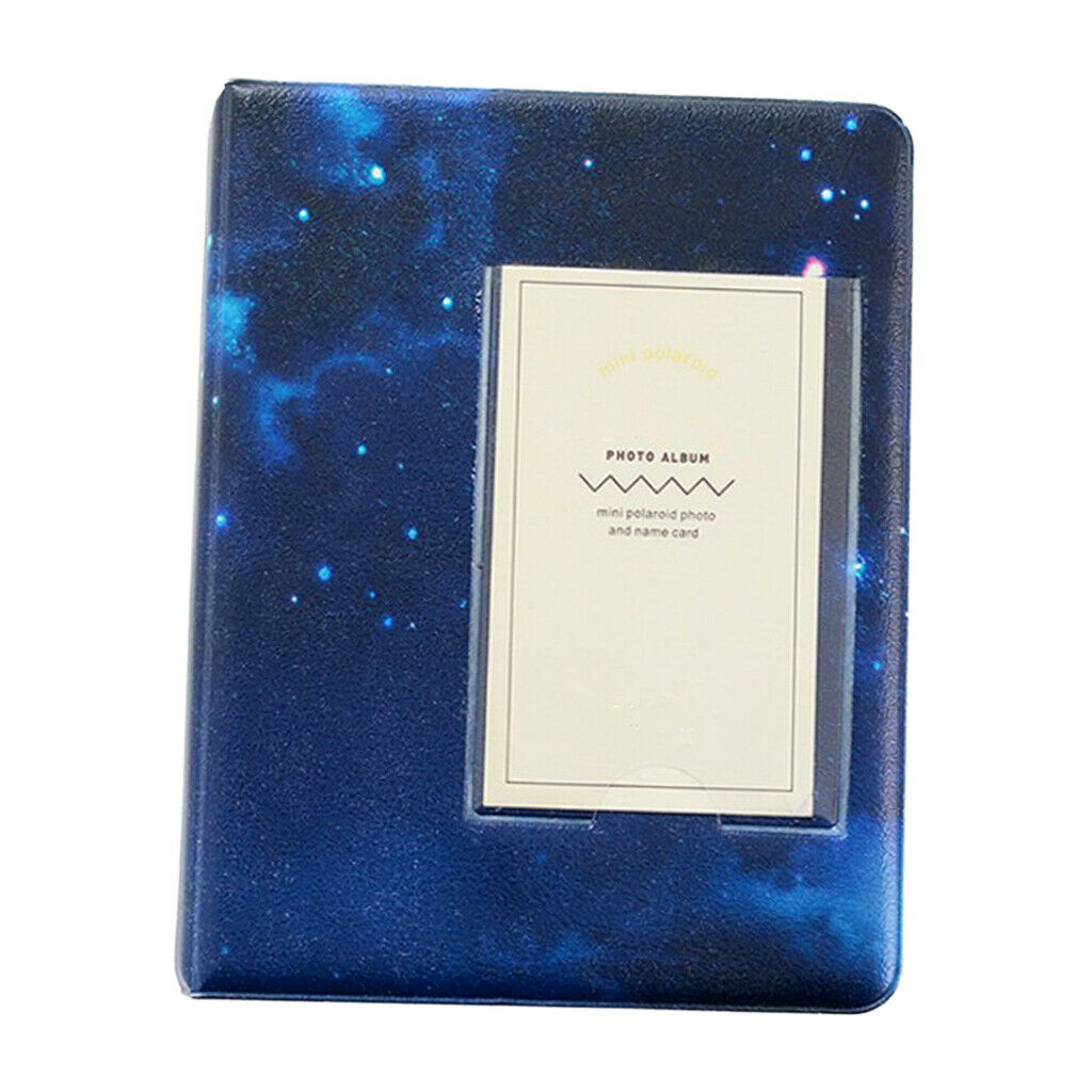 Faux Leather Storage Display Book Album, 64 Photos Picture Album Deep Blue