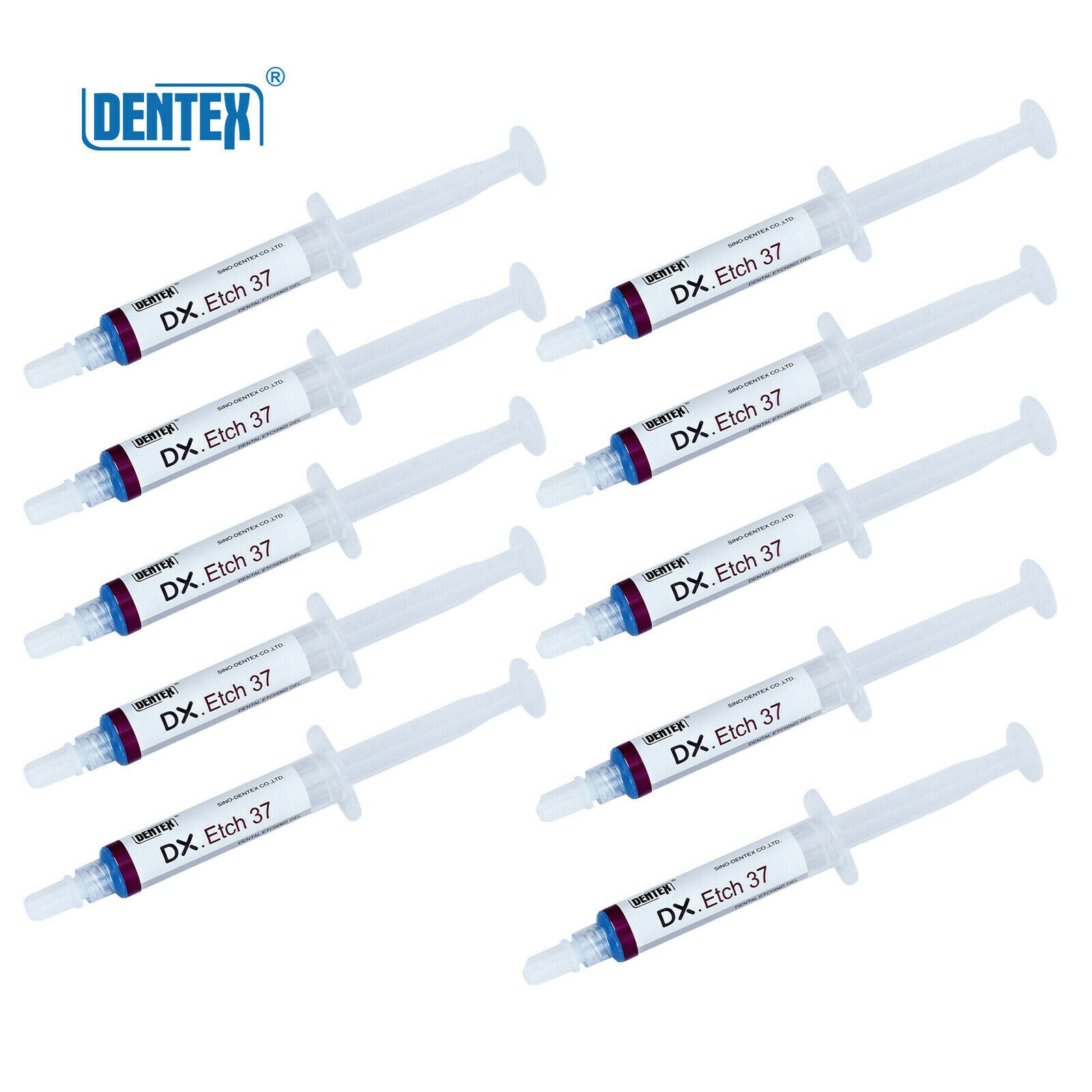 10 Pcs Dentex Dental Acid Etching Gel 37% Phosphoric 5 ml / syringe DX Etch 37