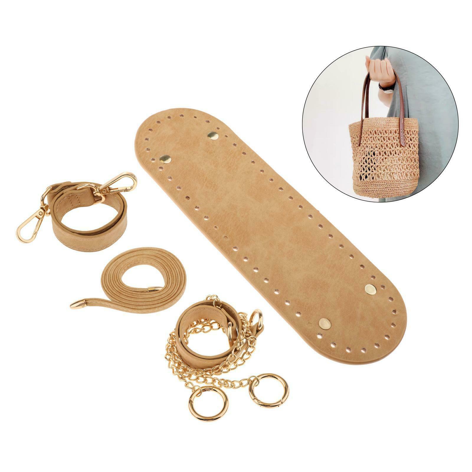 5Pcs/Set PU Leather Crochet Bag Bottom Base Drawstring Strap DIY Bag 8x26cm