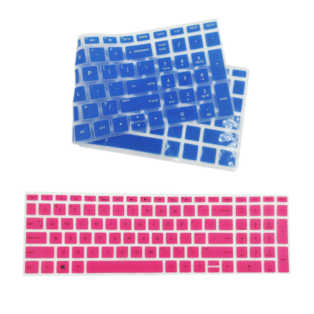 2pcs Laptop Soft Silicone Keyboard Skin Cover for  15.6" BF Pink & Blue