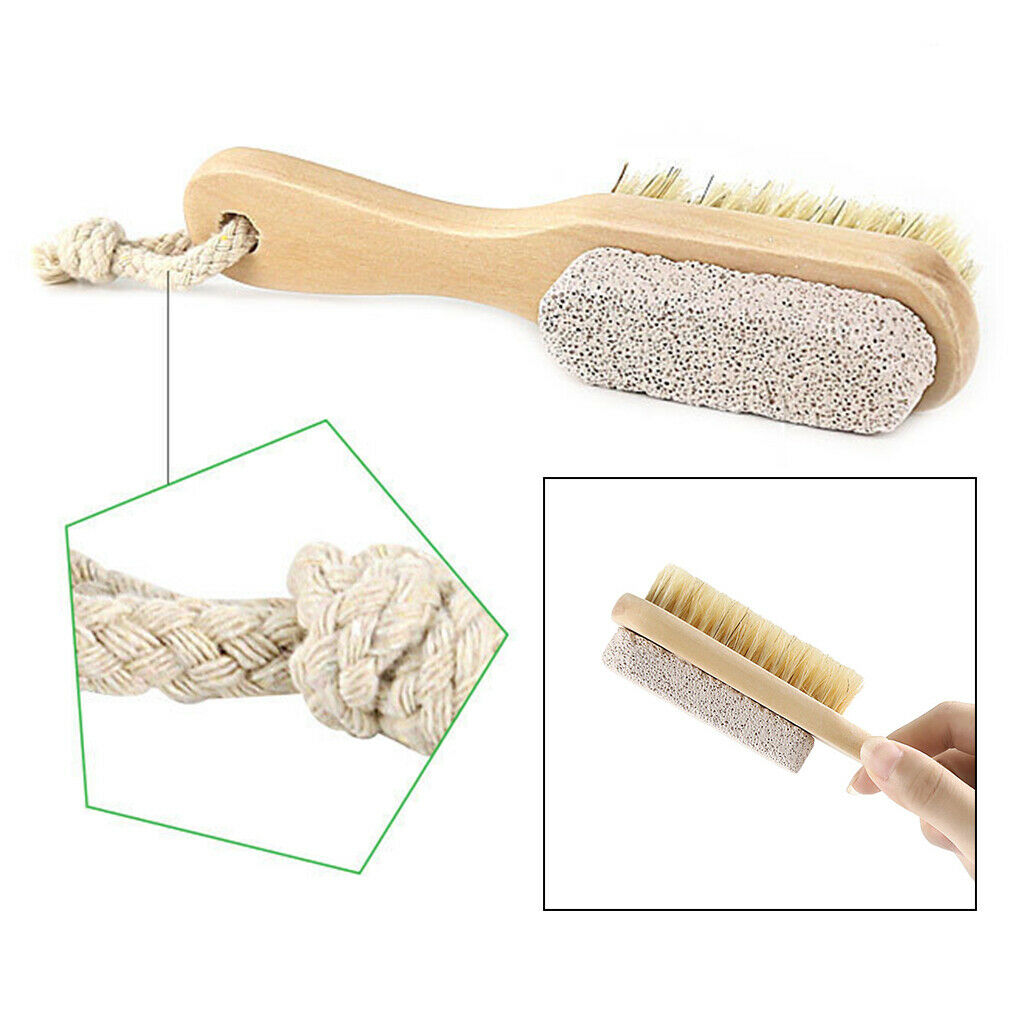 2 in 1 Foot Stone Callus Brush Dead Skin Pumice Scrubber Exfoliate Remover