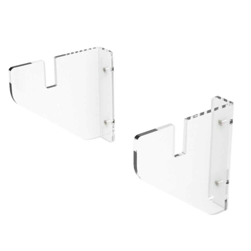 2pc Transparent Acrylic Skateboard Wall Display Bracket Rack Holder Storage