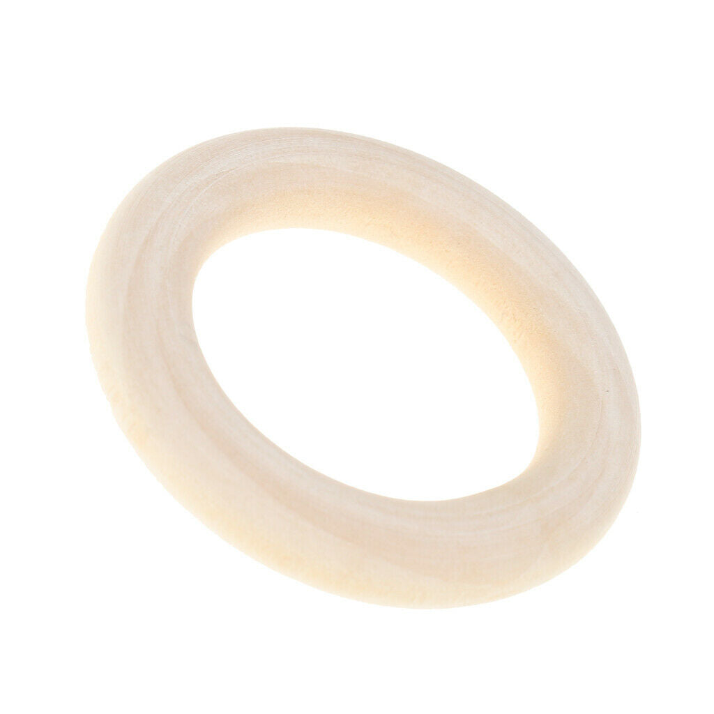 20x 70mm + 20x 45mm Natural Wood Wooden Rings for Baby Teethers Teething