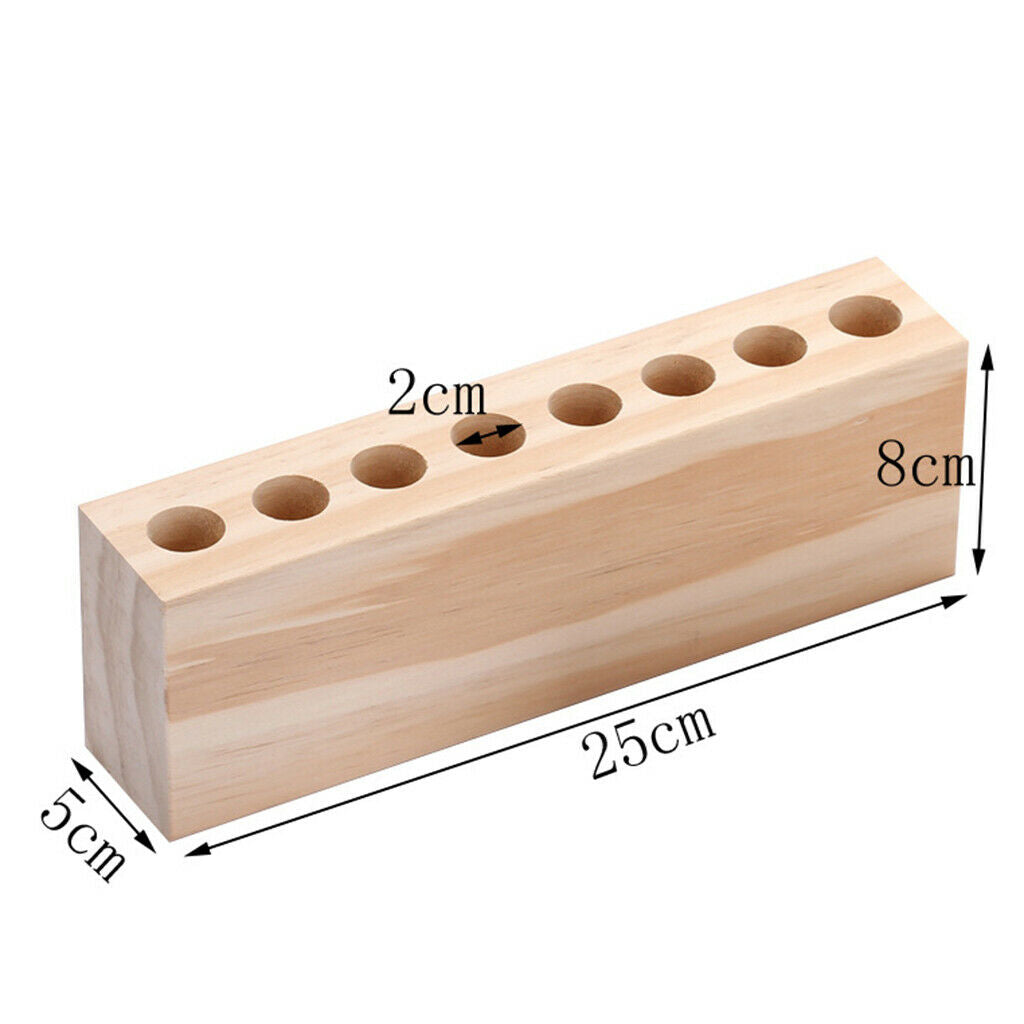 Wood Makeup Storage Organizer 8 Holes Lipstick Holder Cosmetic Case Jewelry