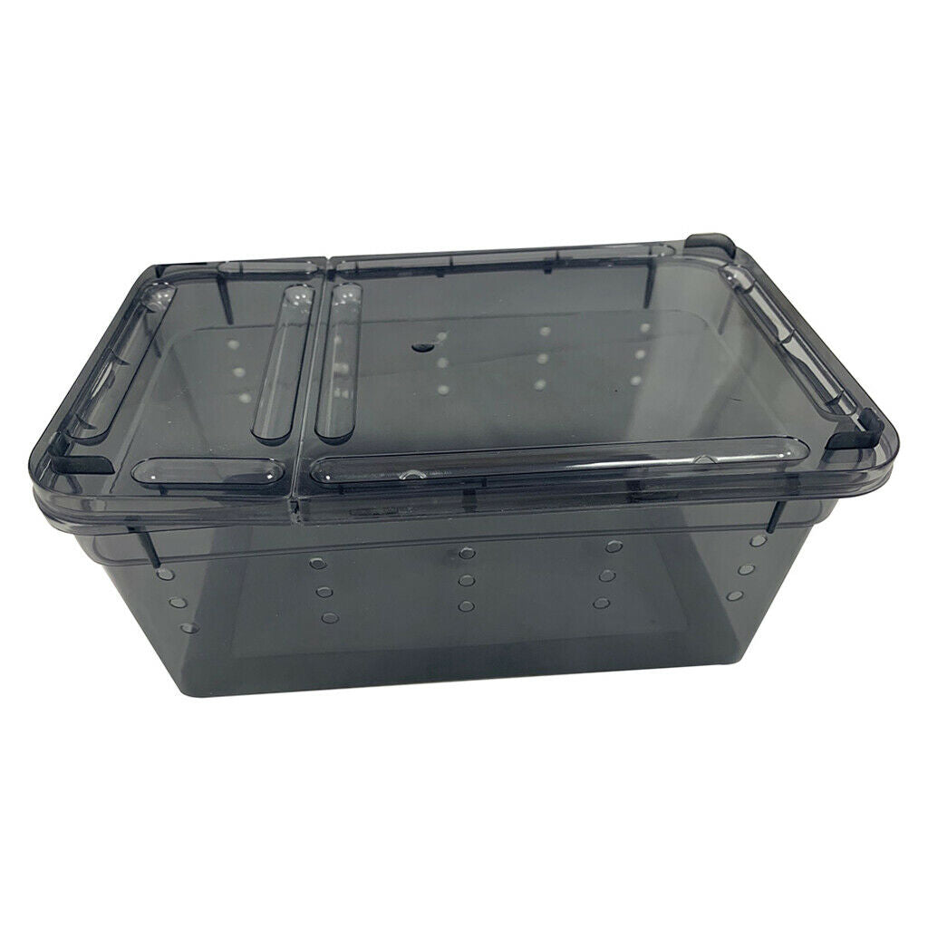 Black Reptile Food Feeding Container Spiders Hatching Cage for Lizards
