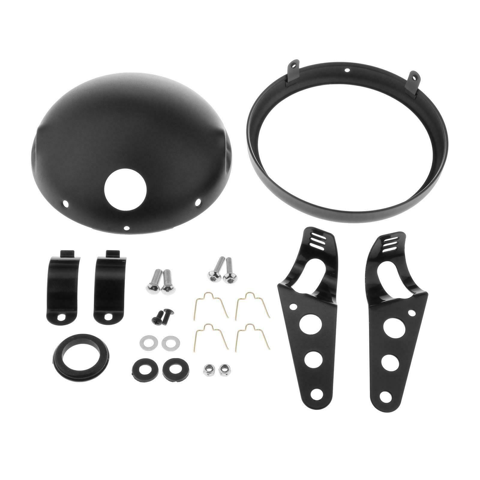 Universal 7" Motorcycle Front LED Headlight Housing Shell Bucket Accessories