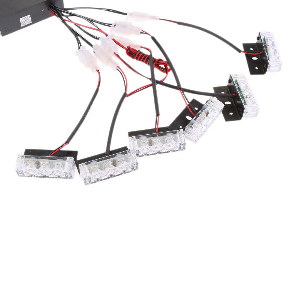 Amber LED Flashing Car Truck Strobe Emergency Warning Light Bar Dash Grill