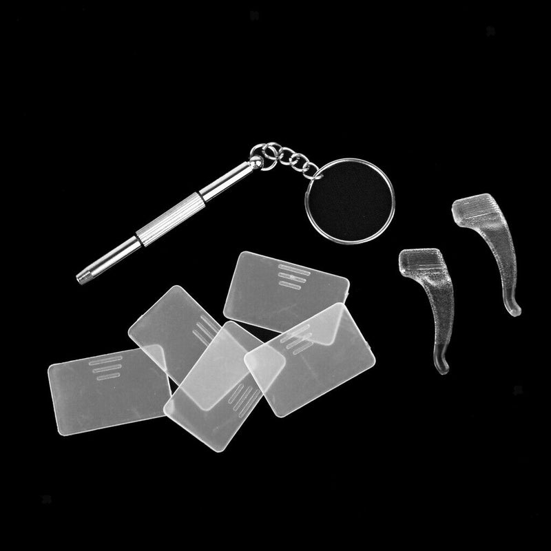 Eyeglass Sunglass Optical Repair Tool Assortment Kit Screw Nut Nose Pads Set