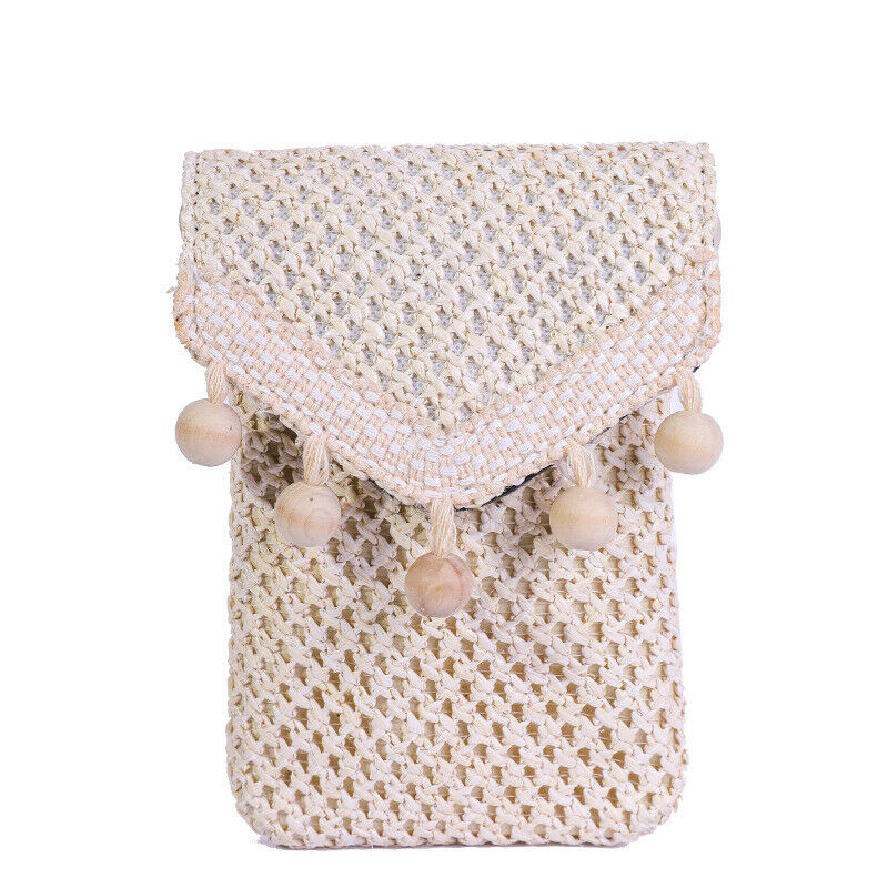 Woven Tassel Small Crossbody Shoulder Bag Cellphone Purse Mini Messenger