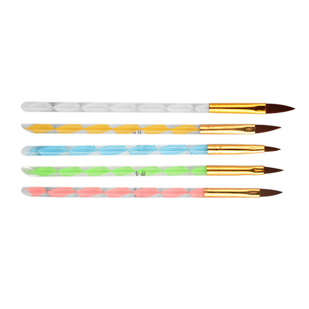 5 lot Thread Acrylic Nail Art Brush Carving Drawing Painting Liner Pen Tool