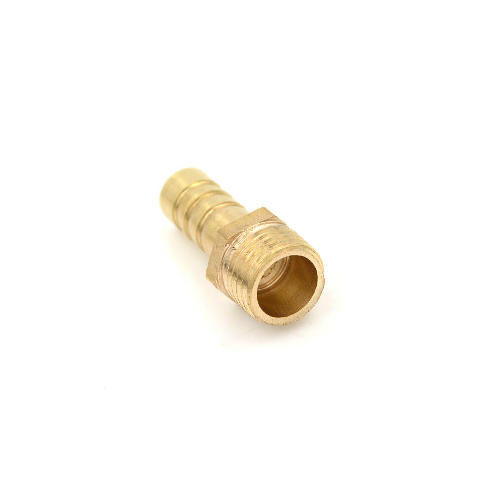 5Pcs 1/4"PT Male Thread to 8mm Hose Barb Brass Straight Coupling Fitting DhL SJ