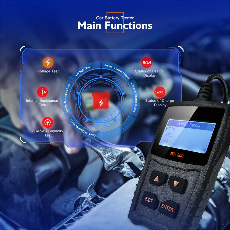 LED 12V Car Motor Battery Tester Digital Load Battery Chargers System Analyzer
