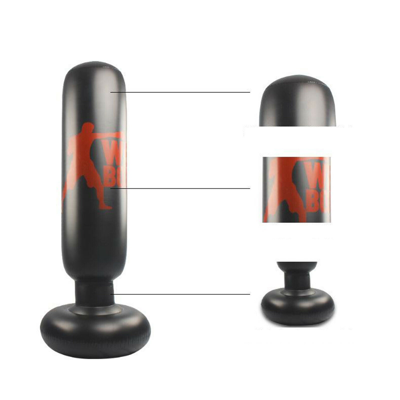Inflatable Punching Bag Freestanding Tumbler Target Bag PVC Stress Relief