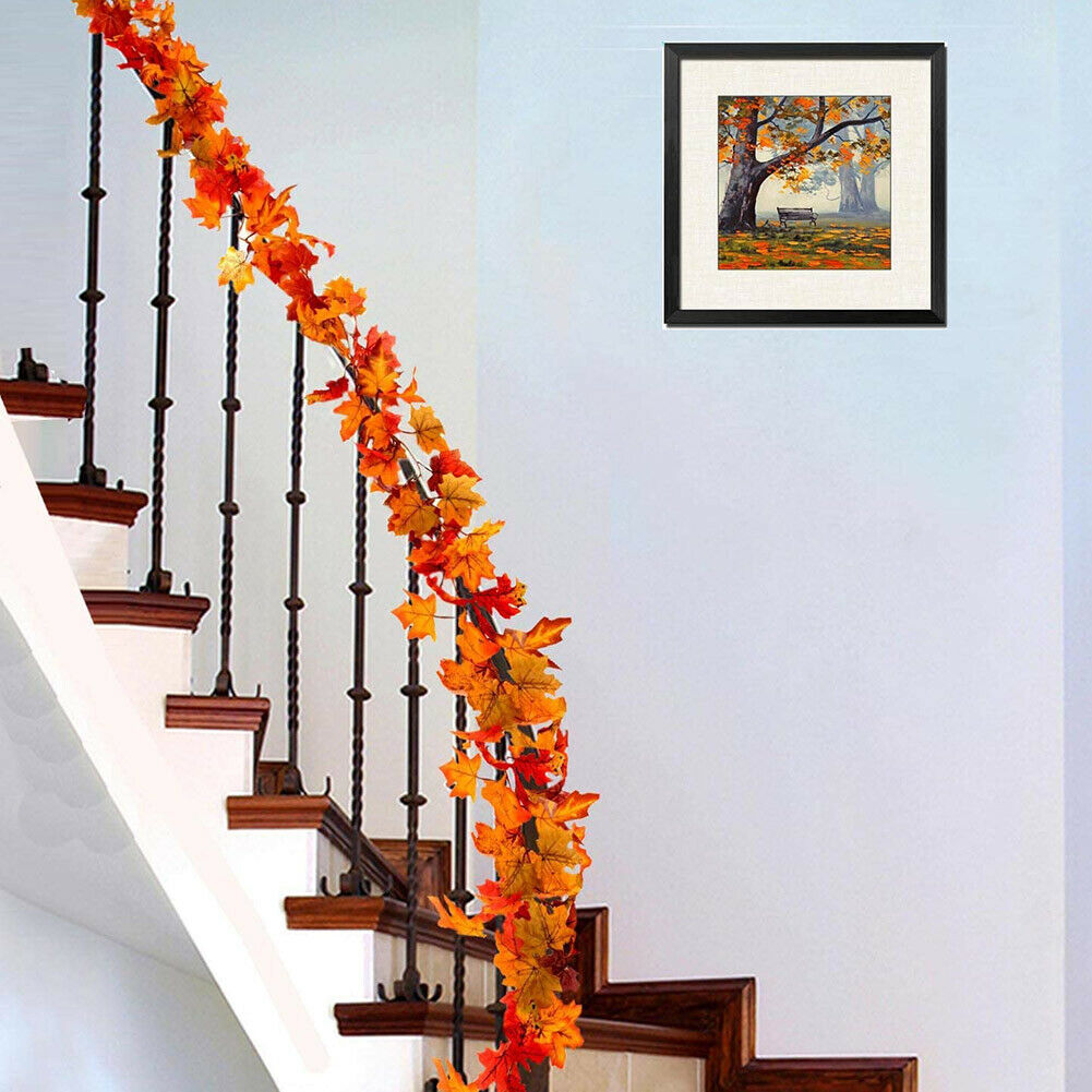 Imitation Cane Rattan Maple Leaf Halloween Decoration Artificial Plants @