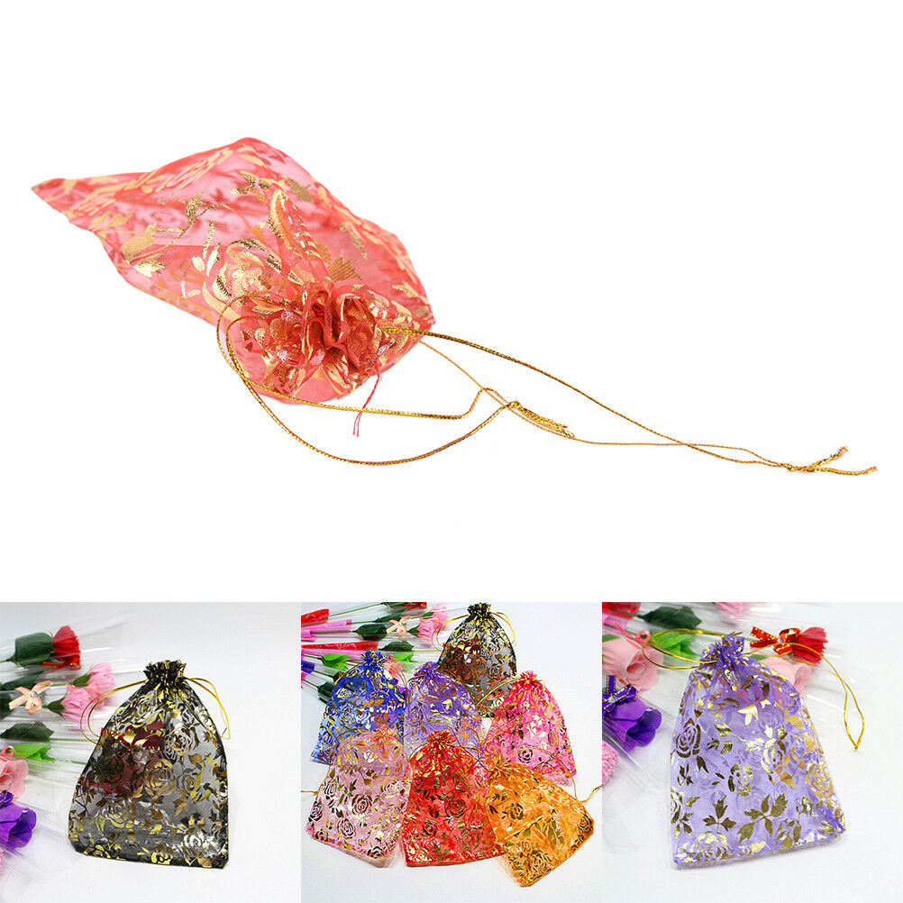 18*13CM 10x Jewelry Pouch Gift Bags Wedding Favors Organza PouchesDecorationH Rf