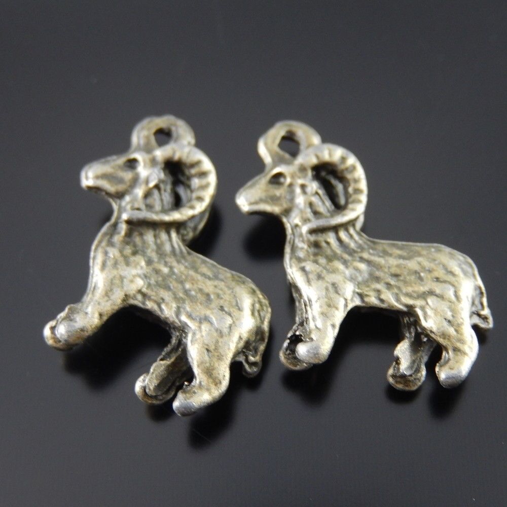20 pcs Antiqued Bronze Alloy Cute Sheep Charm Pendant Crafting Findings 18x16mm