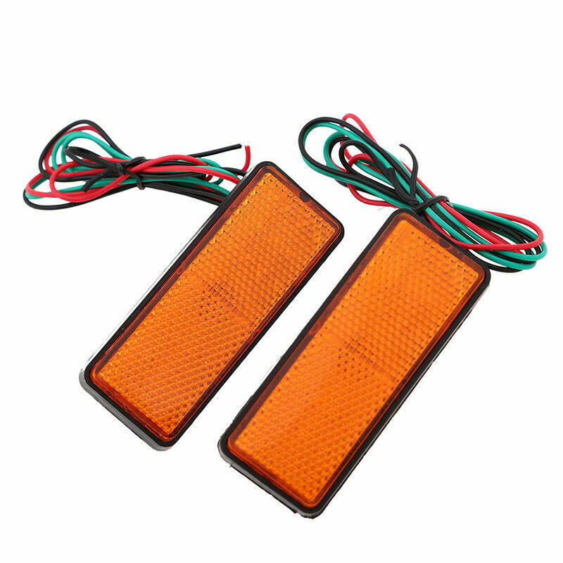 Motorcycle LED Light Rectangle Reflector Tail Brake Marker Trailer Universal