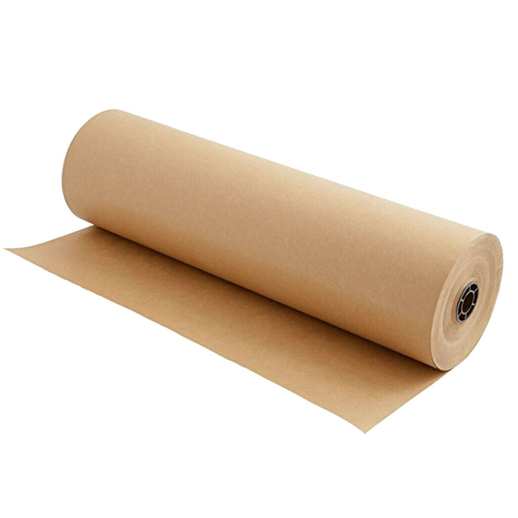 Brown Kraft Wrapping Paper Roll, Recyclable Craft Construction and Packing Paper