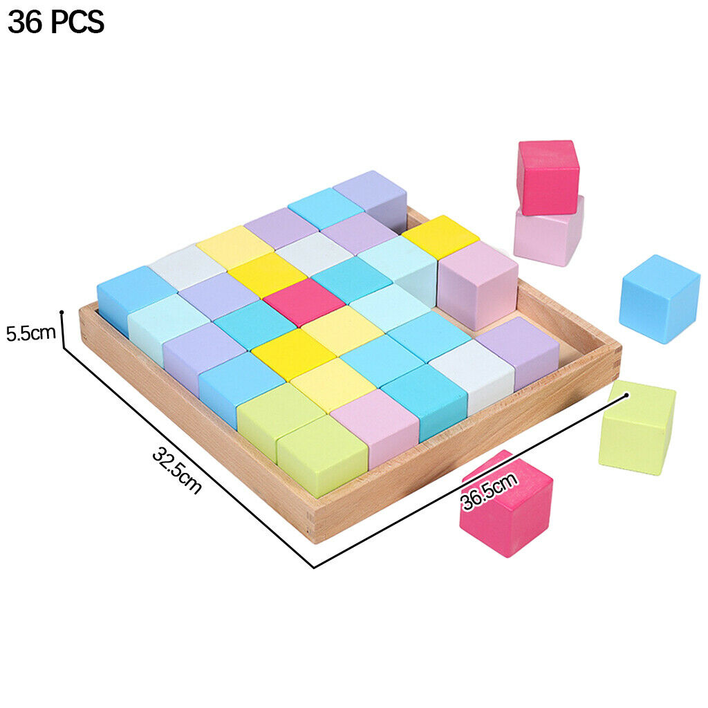 Colorful Wood Blocks, Building Block, Recognizing Colors, Math Counting,