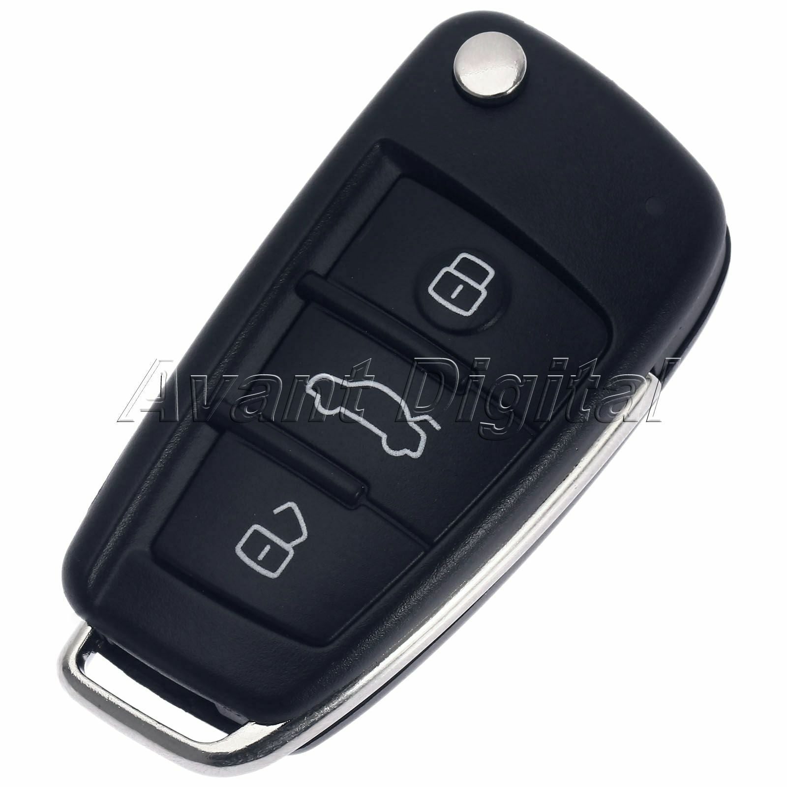 Black Folding Flip Remote Key Fob Shell Case For  A2 A3 A4 A6 A6L A8 TT