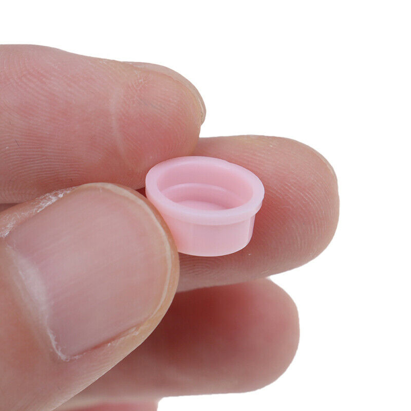 100Pcs Grafting Pink Glue Cup Eyelash Extension Gel Remover Tattoo Containers_DD