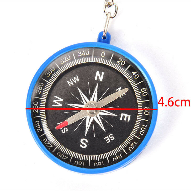 Outdoor Camping Hiking Pointing Guider Keychain Plastic Compass Navigatio.l8