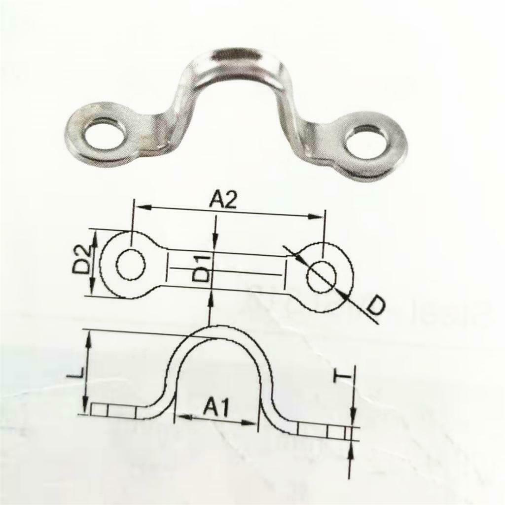 Steel Bimini Boat Top Pad Eye Strap Tie Down Footmans Loop Kayak 1.5 x 28.5mm