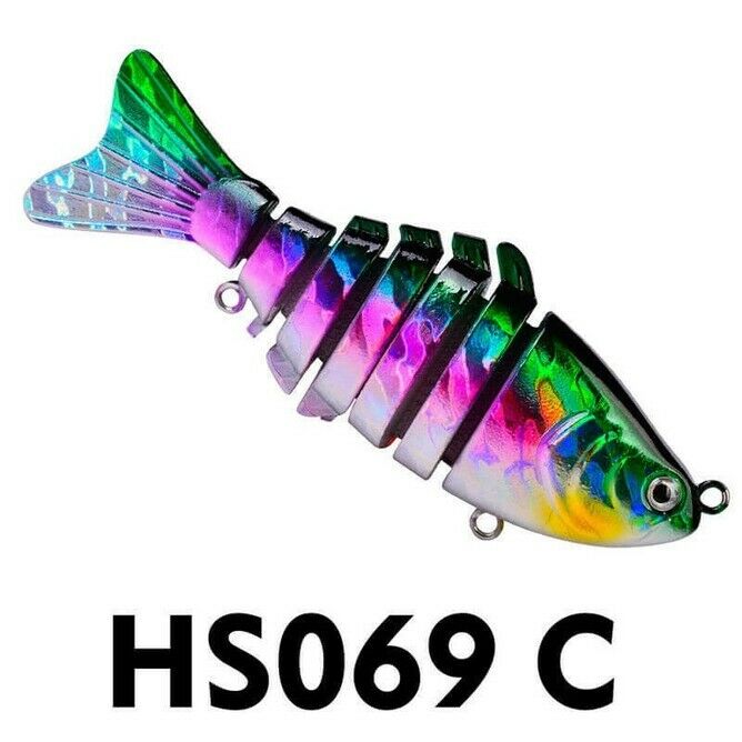 Durable Fishing ABS Wobblers Lures Multi Jointed Hard Baits Trolling Pike Carp S
