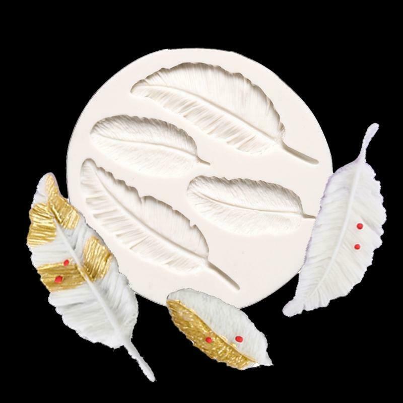 Exquisite Feather Mold Craft Cake Chocolate Clay Soap Decorating Family Home