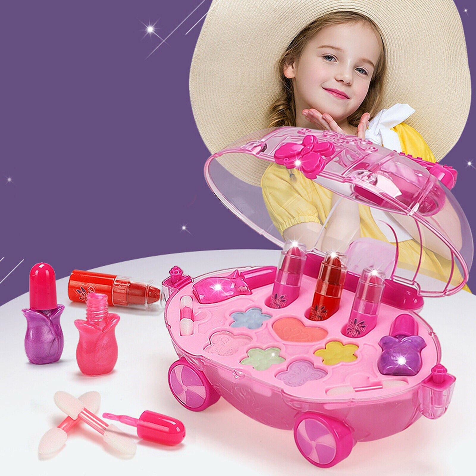 2x Safe Girls Makeup Set Washable Princess Beauty Cosmetics Dress Up Gift