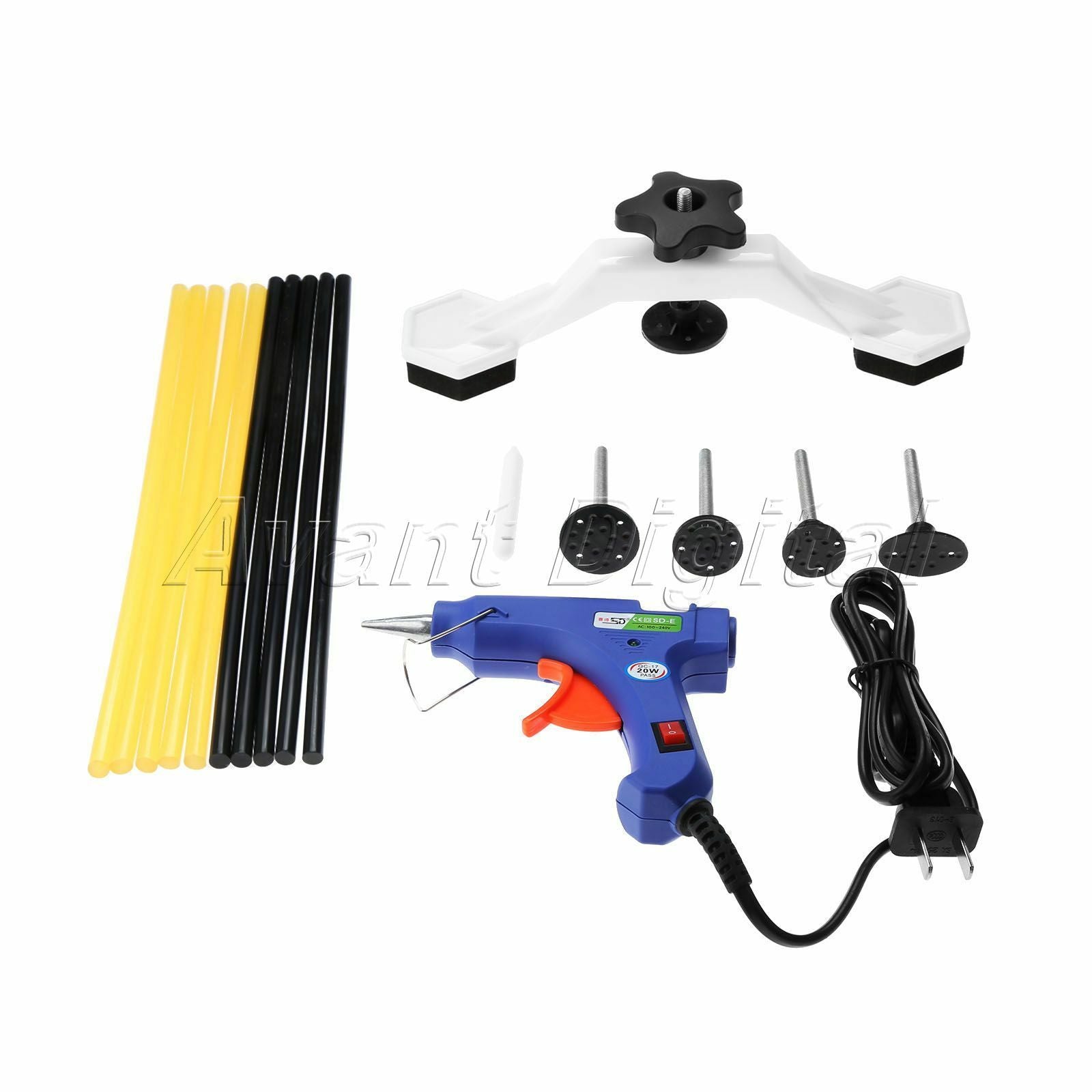 Tools Set Paintless Dent Repair Puller Bridge Glue Gun Car Hail Dent Removal