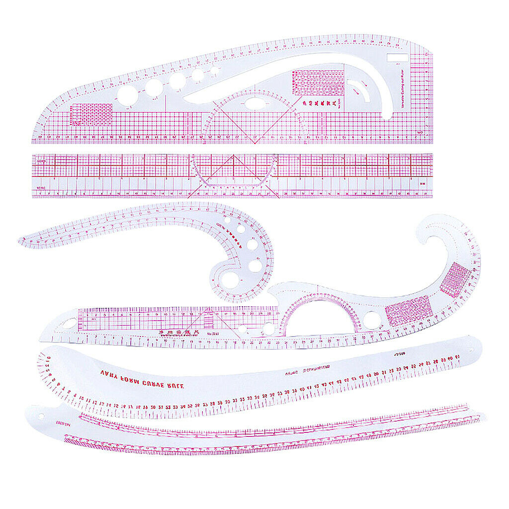6pcs/Set French Curve Vary Form Fashion Ruler for Sewing Dressmaking Tool