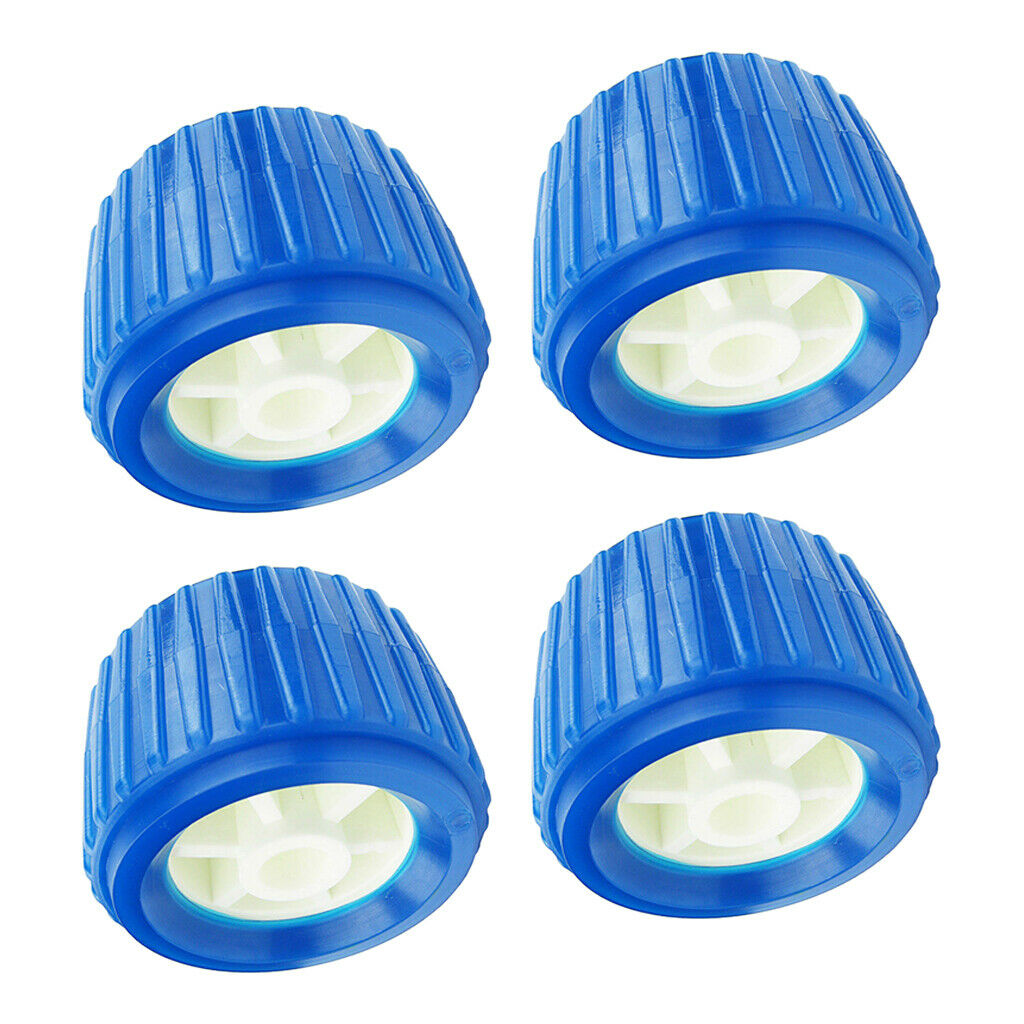 4 Pieces Boat Trailer Roller Ribbed Wobble Roller Plastic Kit 110x75x19mm