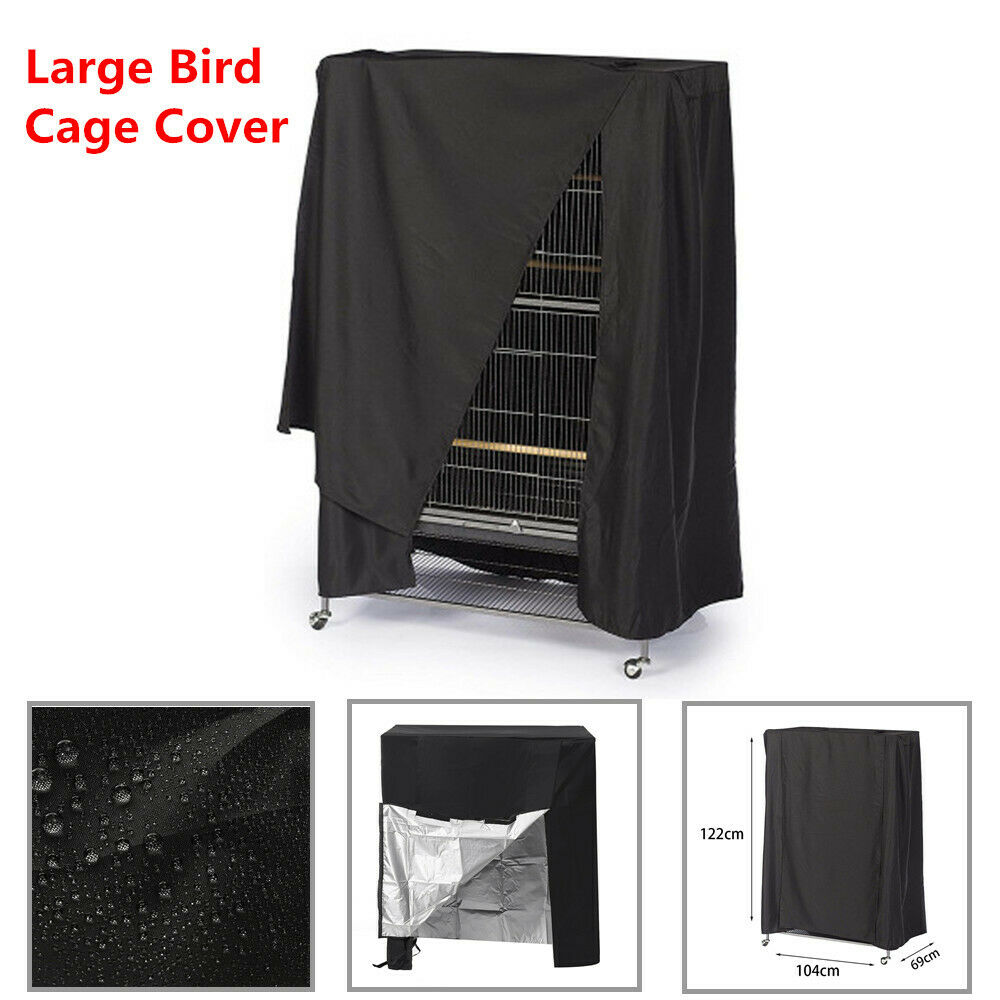 Large Bird Cage Cover Durable Lightweight Solid Parrot Sleep Helper Dust Black