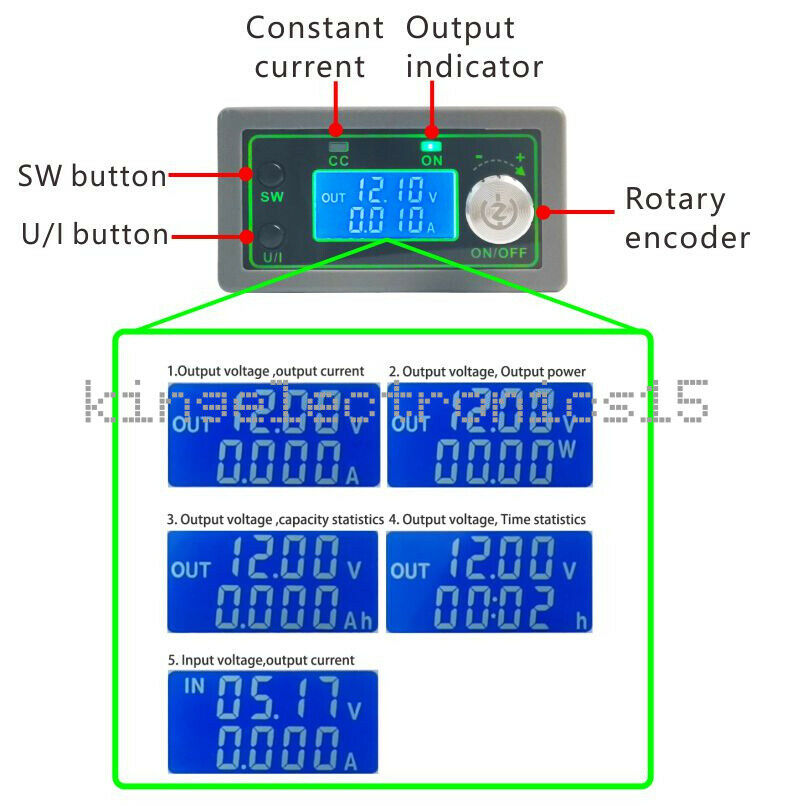 DC DC Buck Converter CC CV Power Module 250W 50V 5A Adjustable Power supply